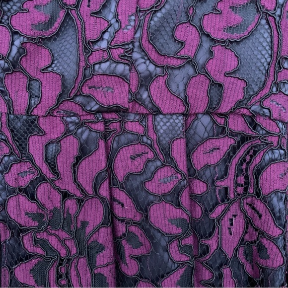 Eliza J Illusion Floral Lace Cocktail Dress, Purple, Dark Romance, Size 4 - Picture 11 of 15